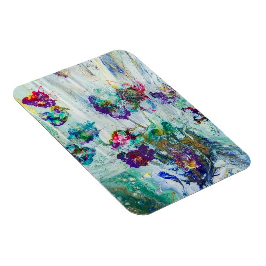 Hummingbird tuin abstract schilderij magneet (Rechterzijde)