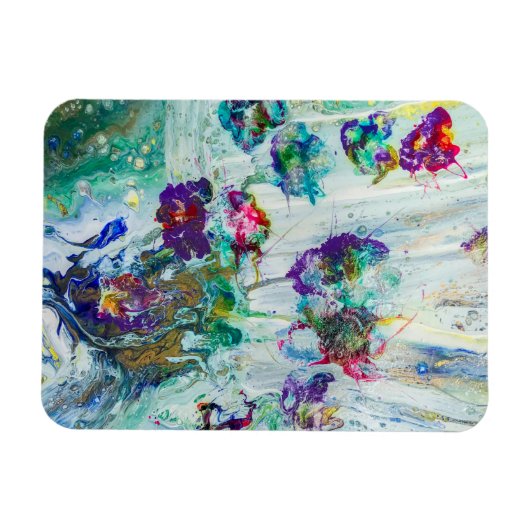 Hummingbird tuin abstract schilderij magneet (Horizontaal)