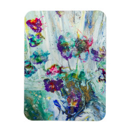 Hummingbird tuin abstract schilderij magneet