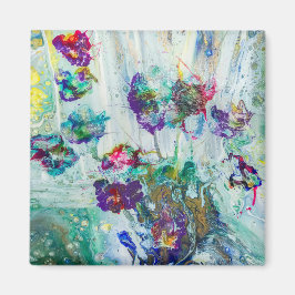 Hummingbird tuin abstract schilderij magneet
