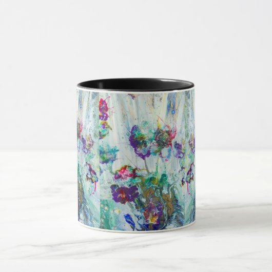 Hummingbird tuin abstract schilderij mok (Midden)