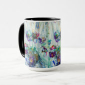 Hummingbird tuin abstract schilderij mok (Voorkant links)