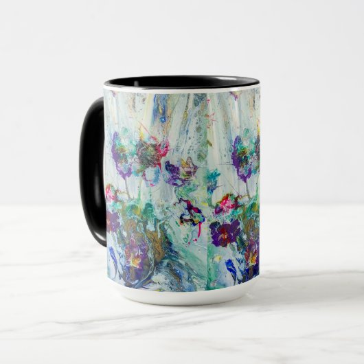 Hummingbird tuin abstract schilderij mok (Voorkant links)