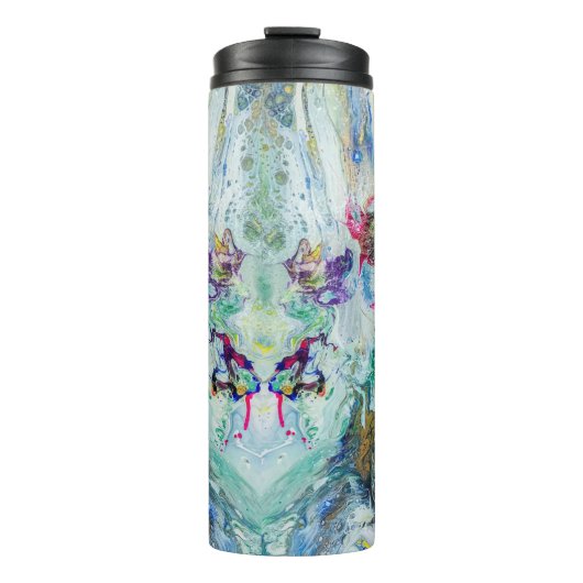Hummingbird tuin abstract schilderij thermosbeker (Voorkant)