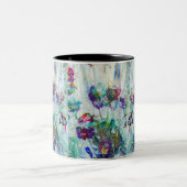 Hummingbird tuin abstract schilderij tweekleurige koffiemok (Center)