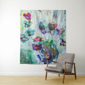 Hummingbird tuin abstract schilderij wandkleed (In situ)