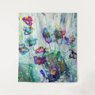Hummingbird tuin abstract schilderij wandkleed