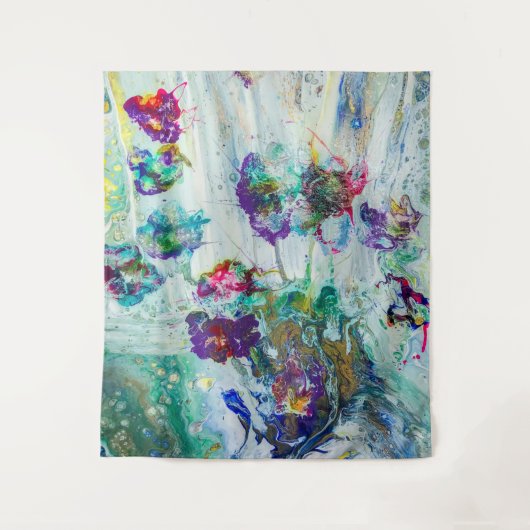 Hummingbird tuin abstract schilderij wandkleed (Voorkant)