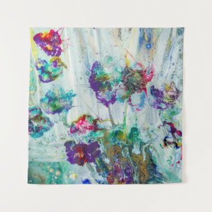 Hummingbird tuin abstract schilderij wandkleed