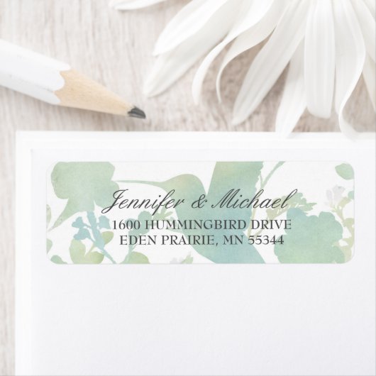 Hummingbird Tuin Waterverf Elegant Bruiloft Etiket (Insitu)