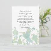 Hummingbird Tuin Waterverf Elegant Bruiloft Kaart (Staand voorkant)