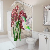 Hummingbird Tulips Map Douchegordijn (In situ)