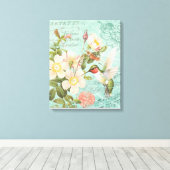 Hummingbird uitgerekt doek Canvas Afdruk (Insitu (Houten vloer))