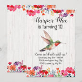 Hummingbird Uitnodiging voor verjaardag (Voorkant / Achterkant)