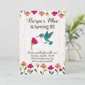 Hummingbird Uitnodiging voor verjaardag (Staand voorkant)