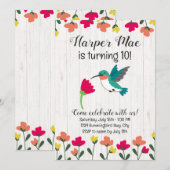 Hummingbird Uitnodiging voor verjaardag (Voorkant / Achterkant)