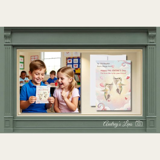 Hummingbird Valentines Day Classroom Notitiekaartje