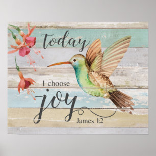 Hummingbird vandaag kies ik Joy Housewarming Gifts Poster