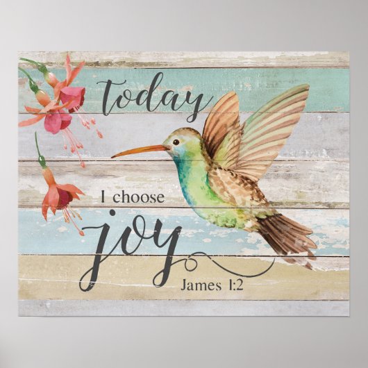 Hummingbird vandaag kies ik Joy Housewarming Gifts Poster (Voorkant)