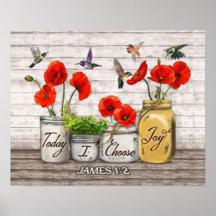 Hummingbird vandaag kies ik Joy Housewarming Gifts Poster