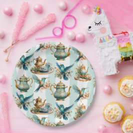 Hummingbird Verjaardag Tea Party Papieren Bordje