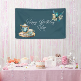 Hummingbird Verjaardag Tea Party Spandoek