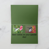 Hummingbird verjaardagskaart kaart (Binnen)