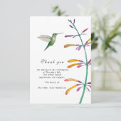 Hummingbird Viering van het Leven Dank u Card Kaart (Staand voorkant)