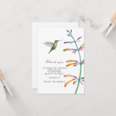 Hummingbird Viering van het Leven Dank u Card Kaart (Voorkant / Achterkant in situ)