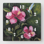 Hummingbird Vierkante Klok (Voorkant)