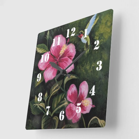 Hummingbird Vierkante Klok (Hoek)