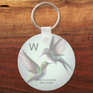 Hummingbird Voeg foto toe Monogram Naam Sleutelhanger