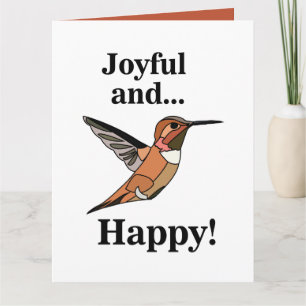 Hummingbird vreugdevolle en gelukkige verjaardag v kaart