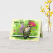 Hummingbird Vriendschap Kaart (Gele Bloem)