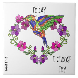 Hummingbird, w vers van James 1:2 Tegeltje