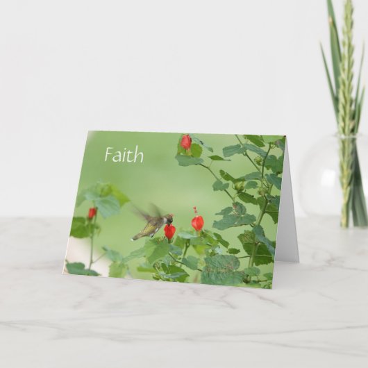 Hummingbird w verse (Luke 1:37) Sympathie Kaart (Voorkant)