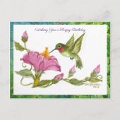 Hummingbird w Vining Blossoms Briefkaart (Voorkant)
