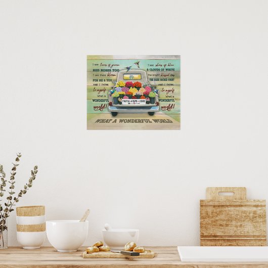 Hummingbird Wat een geweldige opwarming van de aar Poster (Keuken)