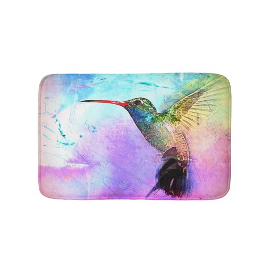 Hummingbird & Watercolor Badmat (Voorkant)