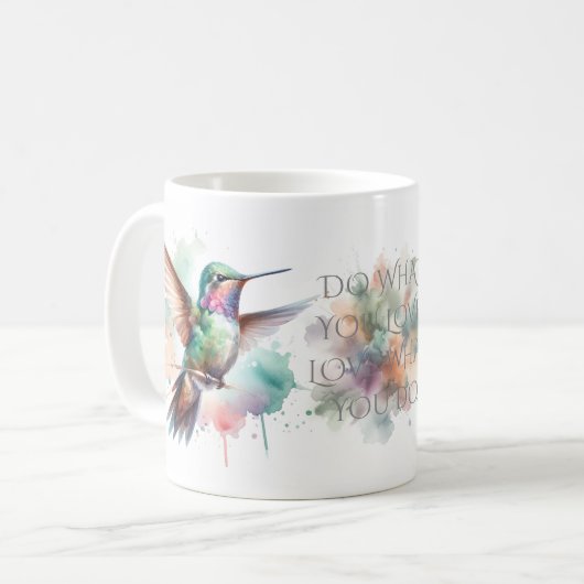 Hummingbird Watercolor Koffiemok (Voorkant links)
