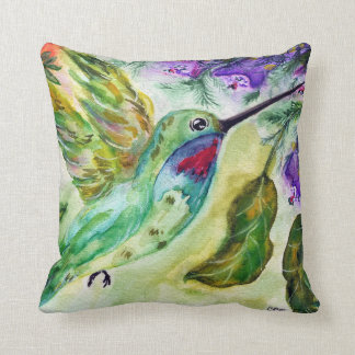 "Hummingbird watercolor" Throw Pillow Kussen