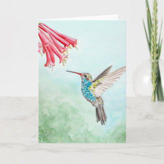 Hummingbird Watercolour print Kaart