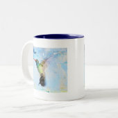 Hummingbird Waterverf Afbeelding Gepersonaliseerd Tweekleurige Koffiemok (Voorkant links)