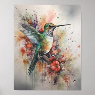 Hummingbird Waterverf Art Print Poster