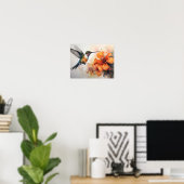 Hummingbird Waterverf Art Print Poster (Thuiskantoor)