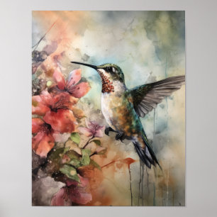 Hummingbird Waterverf Art Print Poster
