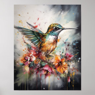 Hummingbird Waterverf Art Print Poster