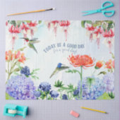Hummingbird Waterverf Garden Floral Decoupage Tissuepapier (Craft)