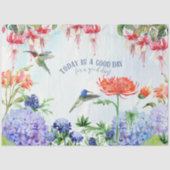 Hummingbird Waterverf Garden Floral Decoupage Tissuepapier (Voorkant)