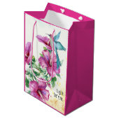 Hummingbird Waterverf Gift Bag (medium) Medium Cadeauzakje (Voorkant Gekanteld)
